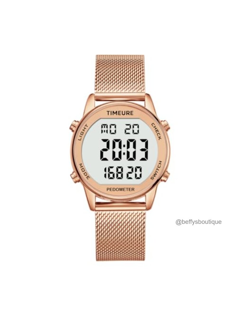Pedometer Watch Women Step Counter No App No Charging Metal Mesh Band